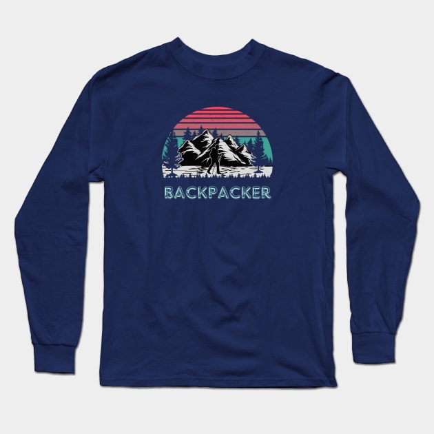 Backpacker Long Sleeve T-Shirt by Rc tees